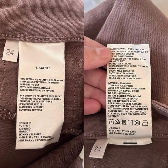NWT L’Agence Margot High Rise Skinny Jean 24 Pine Bark - Picture 15 of 15